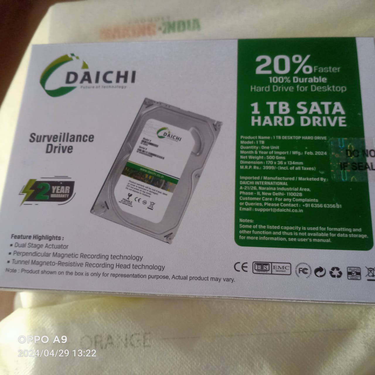 1 TB DAICHI 2 year warranty